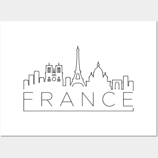 France Minimal Skyline Posters and Art